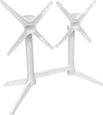 Image de Pied de table en Aluminium et Polypropylène Blanc pour Exterieur