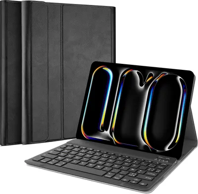 Image de Cazy Housse pour Tablette avec Clavier compatible avec iPad Pro 11 (2020) - Étui Clavier Bluetooth AZERTY - Noir