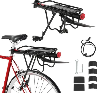 Produktbild von Yakimz Fahrrad Gepäckträger Einstellbare Mountainbike Gepäckträger, mit Reflektor- verstellbar für 24 - 29 Zoll Fahrräder, inkl. Schutzblech, belastbar bis maximal 50 kg
