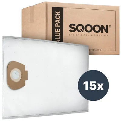 Produktbild von SQOON® Staubsaugerbeutel 15 Stück für Nilfisk AERO 20/25 & Makita VC2010 / VC2512 / VC3011 – Ersatz für 107419590