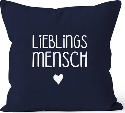 Produktbild von Lieblingsmensch Kissenbezug von MoonWorks® navy unisize