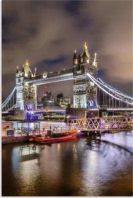 Produktbild von ARTland Wandbild Alu für Innen & Outdoor LONDON Tower Bridge im Abendlicht Größe: 80x120 cm