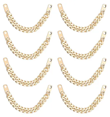 Productafbeelding van Mantelhaakjes - 8 stuks - Om in kleding te naaien - Lichtgoud - 8-9 cm lengte