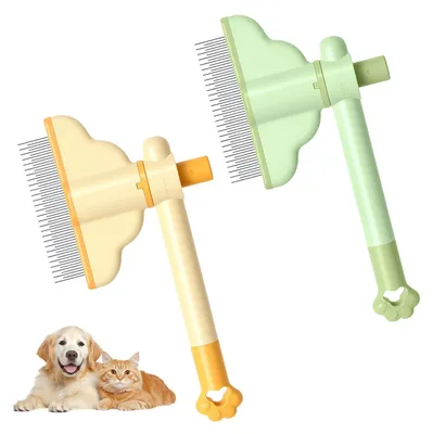 Productafbeelding van Solidchoice - 2-in-1 Dierenborstel voor Katten en Honden met Ontgrendelknop