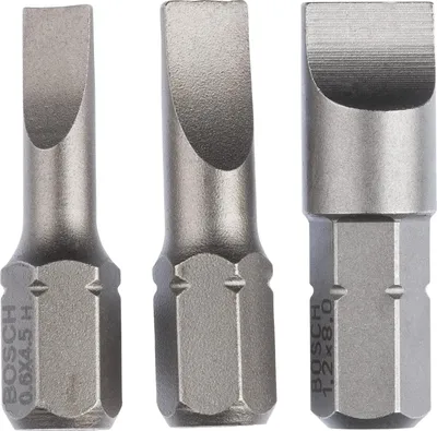 Produktbild von Schrauberbit-Set, Extra Hard, 3-tlg., S 0,6x4,5, S 0,8x5,5, S 1,2x8,0
