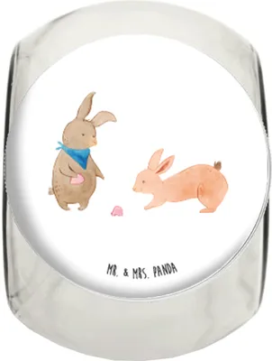 Produktbild von Mr. & Mrs. Panda Bonboniere Hasen Muschel L 870ml - Weiß - Geschenk, Ferien, Teedose, Urlaub, Glasdose, Bruder, Vorratsbehälter, Freundin, Kaffeedose, Naschglas, Strand