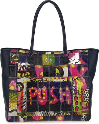 Produktbild von Gabs Leder Schultertasche Handtasche Jessica Stampa Trip Shoulderbag Nero blau