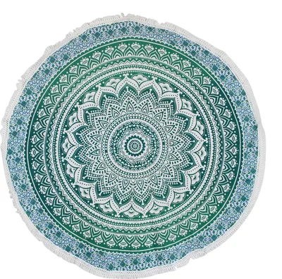 Produktbild von Meditationsdecke - Tagesdecke - runde Tischdecke - Mandala - Muster 02 - 133cm