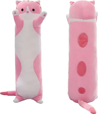 Produktbild von Langes Katzenplüschkissen, süße Plüschkatzenpuppe, Katzenplüschkissen, Puppenspielzeug, weiche Katze, Kuscheltiere, langes Kissen, Spielzeug, Kätzchen, Körperkissen, Geschenk für Kinder, Freundin
