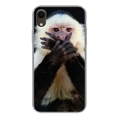 Produktbild von MuchoWow® Handyhülle Schutzhülle Hülle für iPhone XR Affe - Wilde Tiere - Porträt Silikon Softcase Handy Hülle - Schutzdeckel