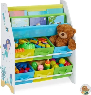 Produktbild von Kinderregal mit 6 Schubladen & 2 Hängefächern