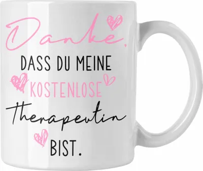 Produktbild von Trendation - Beste Freundin Tasse Geschenk Beste Freundinnen Geburtstag Lustig Freundinnen Spruch Becher - Danke Dass Du Meine e Therapeutin Bist (Weiß)