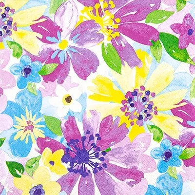 Produktbild von 20 Servietten Vibrant Blossoms - Lebendige Blüten 33x33cm
