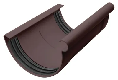 Produktbild von INEFA Rinnenverbinder halbrund, PVC NW125 / 125mm Dunkelbraun Dachrinnenverbinder, einfache Steckmontage,  Germany