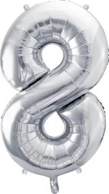 Immagine prodotto di Palloncino in foil numero "8", 72 cm, argento