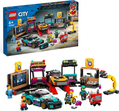 Produktbild von LEGO 60389 City Autowerkstatt, Mechaniker-Spielzeug-Werkstatt mit individuell gestaltbaren Spielzeugautos für Jungen und Mädchen ab 6 Jahren, Geschenkidee zum Geburtstag