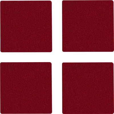 Produktbild von Oblique Unique 4 Filz Untersetzer Getränke Glas Untersetzer quadratisch - weinrot