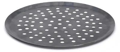 Productafbeelding van De Buyer - 5353.32 - Pizzabak van geperforeerd, robuust blauwstaal - gatdiameter 10 mm - 3 stuks