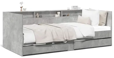 Obrázok produktu pre vidaXL Denná posteľ so zásuvkami bez matraca betónová sivá 90x190 cm