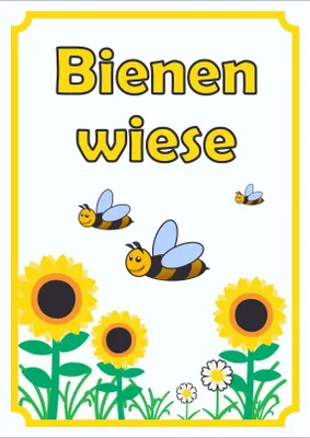 Produktbild von Schild Bienenwiese hochkant A1 (594x841mm)