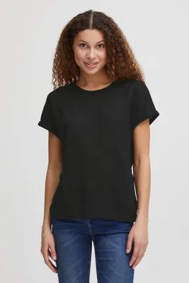 Immagine prodotto di OXMO OXKATIE T-shirt da donna a maniche corte, maglia leggera, scollo rotondo, vestibilità regolare
