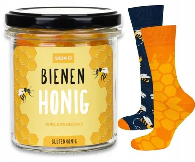 Produktbild von SOXO Herren Socken Honig-Glas, lustiges Geschenk, Größe 40-45