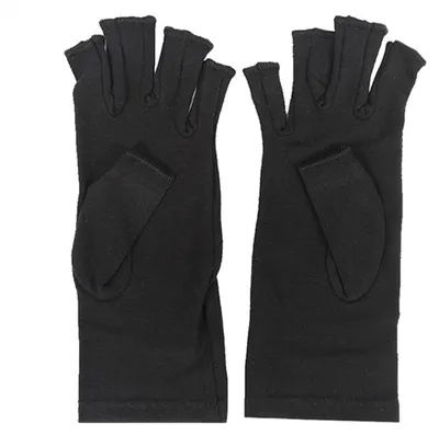 Produktbild von 1 Paar Fitnesshandschuhe, atmungsaktiv, feuchtigkeitsableitend, halbfingerig, offene Finger, effektive Gelenkschmerzlinderung, drei Größen optional, fingerlose Arthritis-Kompressionshandschuhe für den täglichen Gebrauch