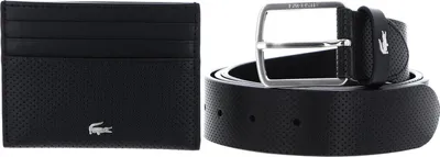 Produktbild von LACOSTE Leder Gürtel Kartenhalter Elegance Punch Cardholder + Belt Box W125 Noir schwarz