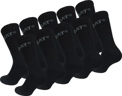 Immagine prodotto di Caterpillar Performance Socks 10 paia di calze da uomo, soletta e collo del piede in spugna, punta e tallone rinforzati, cotone (nero, 43-46)