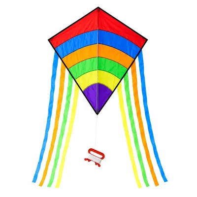Productafbeelding van Vlieger, eenlijner, met 80 meter vlieglijn – Kleurrijke vlieger voor kinderen en volwassenen – Bestuurbare vlieger voor strand, tuin en buitenshuis (blauw/kleurrijk)