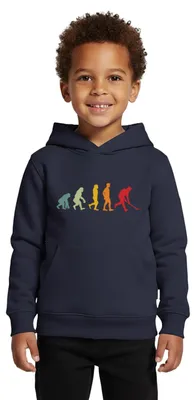Produktbild von Spreadshirt Feldhockey Evolution Kinder Premium Hoodie, 110/116 (4 Jahre), Navy