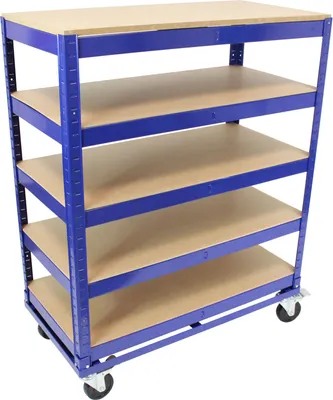 Produktbild von Etagenwagen 750kg 115x90x45 cm 5 Ebenen blau Transportwagen Magazinwagen Kommissionierwagen