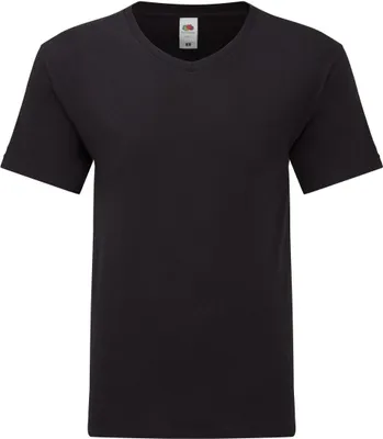 Image de Fruit of the Loom - "Iconic 150" T-shirt col V pour homme BC4794 (5XL) (Noir)