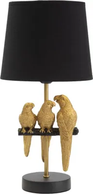 Produktbild von Tischlampe Lampada 20 x 39 x 20 cm Metall PVC Polyester Schwarz Gold