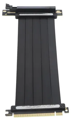 Image de Câble d'extension PCIe 4.0 x16 haute vitesse avec blindage EMI, câble de raccordement GPU flexible à angle droit pour RTX 3090 Ti, RTX 3090, RTX 3070 Ti et RTX 3070 – 250 mm / 9,8 pouces