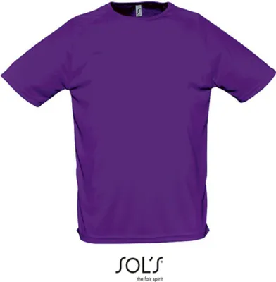Image de SOLs 11939 | T-shirt de sport raglan pour homme - Couleur : Dark Purple - Taille : XL
