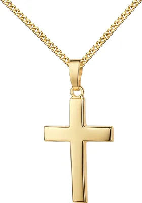 Produktbild von Kreuz Anhänger Gold 750 formschönes Goldkreuz . Mit Kette 50 cm