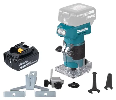 Obrázek produktu pro Makita DRT 52 T1 akumulátorová fréza na hrany 18 V 6 mm bez kartáčů + 1x baterie 5,0 Ah - bez nabíječky