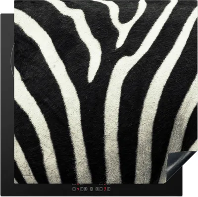 Produktbild von KitchenYeah© Herdabdeckplatte Tiermuster - Zebra - Schwarz - Weiß , 78x78cm, Küche Deko, Glaskeramikkochfeld Herdabdeckung, Abdeckplatte fùr Kochfeld