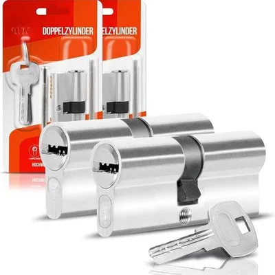 Produktbild von Famanu Profilzylinder Set 40/40 Doppelzylinder - Inkl. 10 Schlüssel, Länge: 80 mm