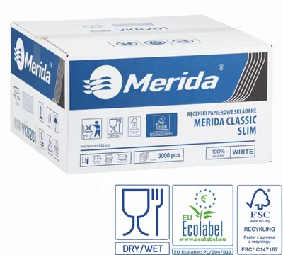 Produktbild von Merida CLASSIC SLIM Papierhandtücher weiß einlagig