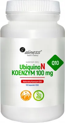 Productafbeelding van Aliness UbiquinoN Natuurlijk Co-enzym Q10, 100 mg, 100 vegetarische capsules - Voor langdurig gebruik!