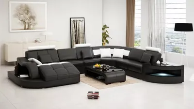 Produktbild von Eckcouch Design Ecksofa Wohnzimmer Möbel Lederpolster Couch Sofa Wohnlandschaft