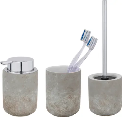 Produktbild von SCHÖNER WOHNEN Kollektion Bad-Accessoires Set Londa 3tlg. Seifensepnder Zahnputzbecher WC-Garnitur