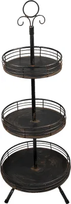 Produktbild von Clayre & Eef 3-Schicht-Etagere 95 cm Schwarz Eisen