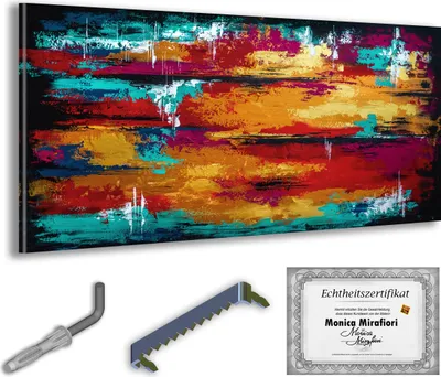 Immagine prodotto di Monica Mirafiori I 100% DIPINTO A MANO I Quadro "Multicolore" 140x70cm | Quadro dipinto a mano | Quadro acrilico | Quadro acrilico molto grande I Quadri d'arte moderna I Quadri d'arte