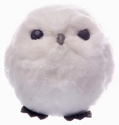 Uilenball Ø12cm, hängende Weihnachtsdekoration, weiß