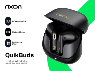 Image de Écouteurs QuikBuds de Rixon, noirs (RXTWS905)