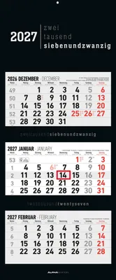Produktbild von 3-Monatskalender Black 2027