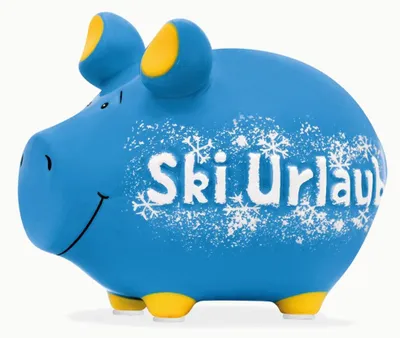 Produktbild von Spardose Schwein klein KCG 101814 Skiurlaub